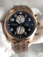 IWC Pilots Watch Blue Dial Chronograph Antoine De Saint Exupery Leather Strap Mens Wristwatches MOB23090560