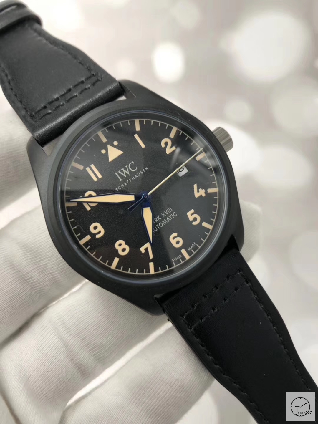 IWC PILOT'S SCHAFFHAUSEN Mark XV2 WATCH AUTOMATIC SPITFIRE AUTOMATIC Mechical IW326803 42MM BLACK DIAL Everose Gold Case Stainless Steel Case Stainless Steel Leather Strap Mens Wristwatches ICW22350560