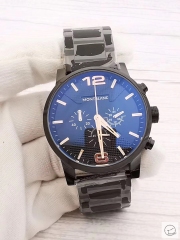 Montblanc Timewalker Silver Dial Quartz Chronograph Black White Pvd Case Day Date Mens Watch IW376701 Stainless Steel Strap Mens Wristwatches MOB22900560