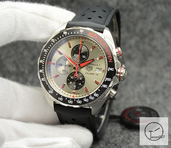 Tag Heuer Carrera F1 Formal 1 Silver Dial Quartz Chronograph Function Blue Two Tone Ceramic Strap Mens Watch ATGH249695830