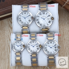 Cartier Ballon Bleu Luxury Sliver DiaL Gold Case Quartz Battery Power Stainless Steel Strap Womens Watch Fh119735336565