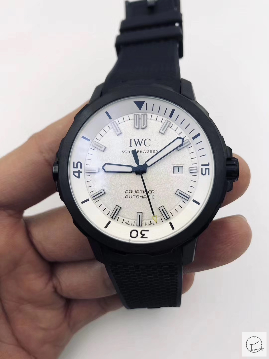 IWC AQUATIMER AUTOMATIC Mechical IW329001 42MM BLACK DIAL PVD Case Rubber Strap Mens Wristwatches ICW22080560