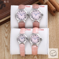 Cartier Ballon Bleu Luxury Pink Diamond DiaL Diamond Bezel EVE Rose Gold Case Quartz Battery Power Stainless Steel Strap Womens Watch Fh222635336565