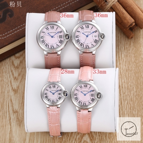 Cartier Ballon Bleu Luxury Pink Diamond DiaL Diamond Bezel EVE Rose Gold Case Quartz Battery Power Stainless Steel Strap Womens Watch Fh222635336565
