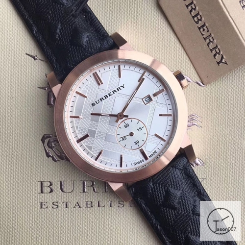 Burberry Silver Dial 42MM Rose Gold Case Stainless Quartz Movement Stainless Steel Bracelet Watch Stainless Steel Leather Strap BU9038 Mens Wristwatches BU255568350