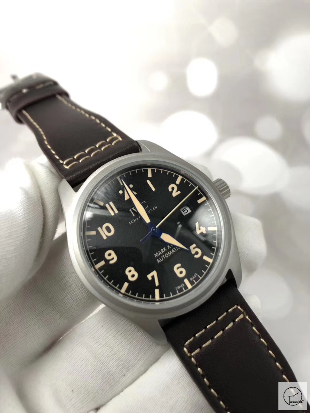 IWC PILOT'S SCHAFFHAUSEN SPITFIRE Mark XV2 WATCH AUTOMATIC SPITFIRE AUTOMATIC Mechical IW326801 42MM BLACK DIAL Everose Gold Case Stainless Steel Case Stainless Steel Leather Strap Mens Wristwatches ICW22400560