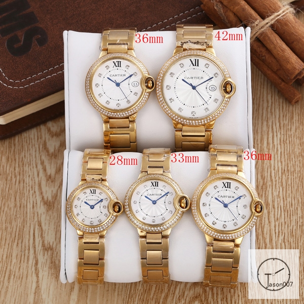 Cartier Ballon Bleu Luxury Silver Diamond DiaL Diamond Bezel EVE Rose Gold Case Quartz Battery Power Stainless Steel Strap Womens Watch Fh222235336565