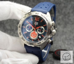 Tag Heuer Carrera F1 Formal 1 Manchester United Silver Dial Quartz Chronograph Function Blue Two Tone Ceramic Strap Mens Watch ATGH250395830