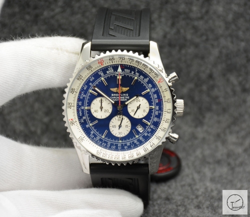 BREITLING Navitimer White Dial Quartz Chronograph Stainless Steel Rubber Strap Men's Watch BBWR221834443930