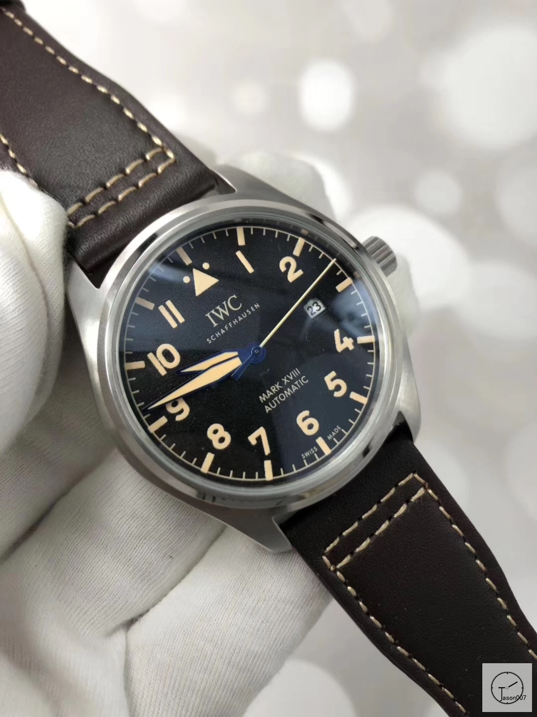 IWC PILOT'S SCHAFFHAUSEN Mark XV2 WATCH AUTOMATIC SPITFIRE AUTOMATIC Mechical IW326803 42MM BLACK DIAL Everose Gold Case Stainless Steel Case Stainless Steel Leather Strap Mens Wristwatches ICW22350560