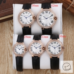 Cartier Ballon Bleu Luxury White Dial Diamond Bezel Case Quartz Battery Power Pink Leather Strap Womens Watch Fh11835336565