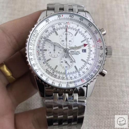 BREITLING Navitimer GMT Big Dial Quartz Chronograph Stainless Steel Strap Men's Watch BBWR221927543970