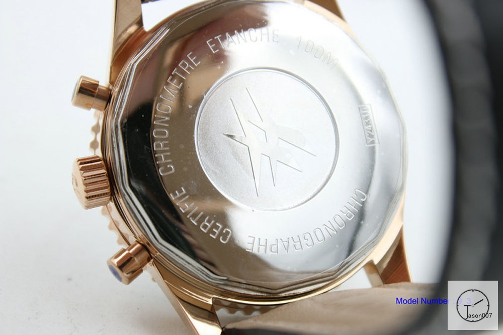 BREITLING Chronoliner Silver Dial Everose Case Ceramic Bezel Quartz Chronograph Leather Strap Men's Watch BBWR200713980