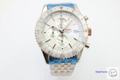 BREITLING Chronoliner White Dial Steel Case Ceramic Bezel Quartz Chronograph Stainless Steel Strap Men's Watch BBWR201343980