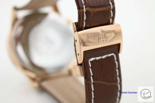 BREITLING Chronoliner Navy Silver Dial Everose Case Ceramic Bezel Quartz Chronograph Leather Strap Men's Watch BBWR200913980