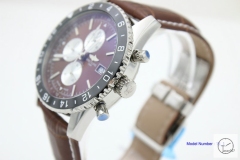 BREITLING Chronoliner Brown Dial Steel Case Ceramic Bezel Quartz Chronograph Leather Strap Men's Watch BBWR201213980