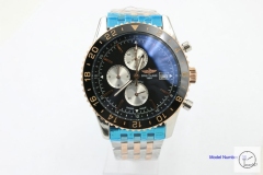 BREITLING Chronoliner Black Dial Steel Case Ceramic Bezel Quartz Chronograph Stainless Steel Strap Men's Watch BBWR201353980