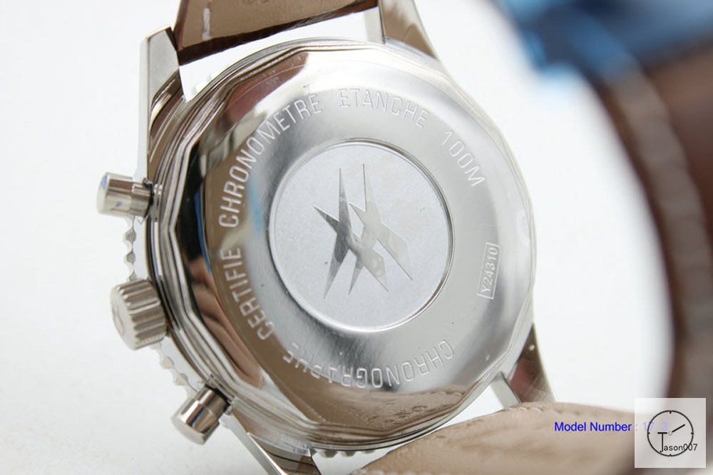 BREITLING Chronoliner White Dial Steel Case Ceramic Bezel Quartz Chronograph Leather Strap Men's Watch BBWR201333980