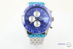 BREITLING Chronoliner Blue Dial Steel Ceramic Bezel Quartz Chronograph Stainless Steel Strap Men's Watch BBWR2014533980