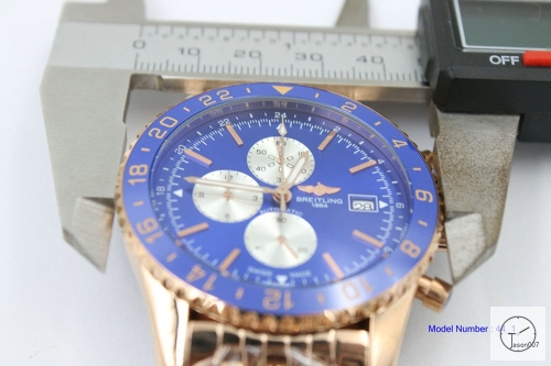 BREITLING Chronoliner Blue Dial Everose Case Ceramic Bezel Quartz Chronograph Stainless Steel Strap Men's Watch BBWR2014333980