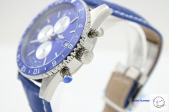BREITLING Chronoliner Navy Blue Dial Steel Case Ceramic Bezel Quartz Chronograph Leather Strap Men's Watch BBWR201213980
