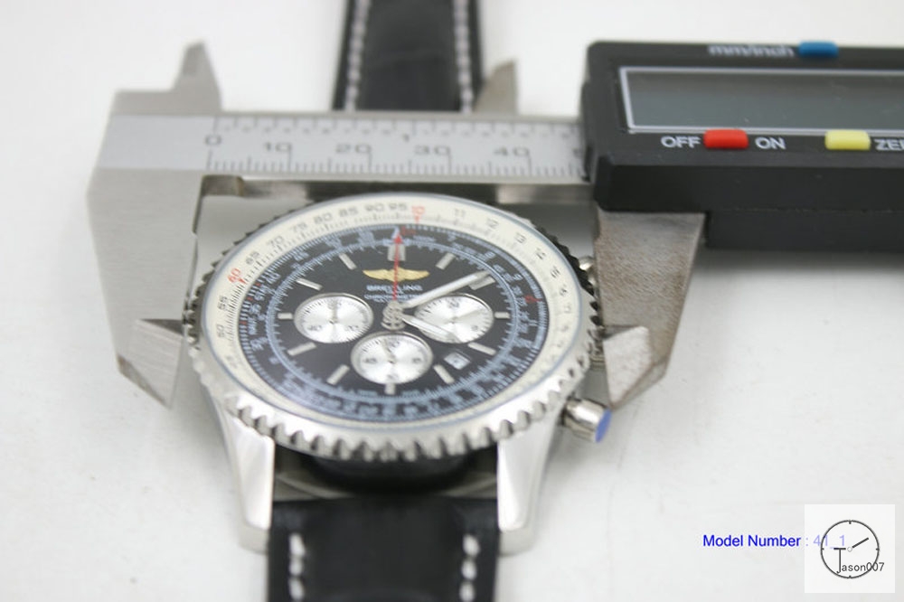 BREITLING Navitimer Black Dial Quartz Chronograph Brown Leather Strap Men's Watch BBWR2216743930