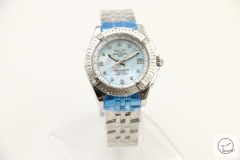 BREITLING Chronomat B01 Blue Dial Stainless Steel Case Quartz Chronograph Stainless Steel Rubber Strap Women's Watch BBWR285229543980