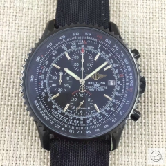 BREITLING Navitimer GMT Big Dial Quartz Chronograph Stainless Steel Leather Strap Men's Watch BBWR221937543970