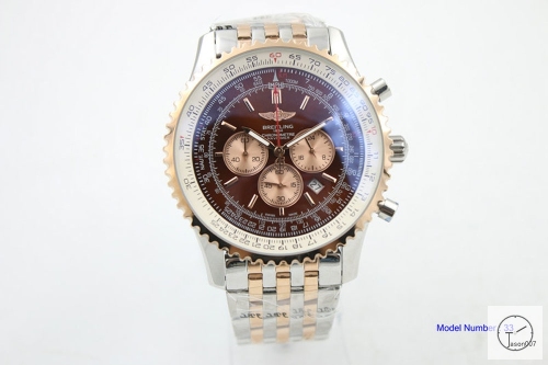 BREITLING Navitimer Brown Dial Everose Gold Quartz Chronograph Steel Strap Men's Watch BBWR2215633950