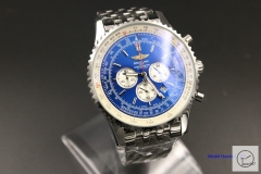 BREITLING Navitimer Blue Dial Quartz Chronograph Stainless Steel Strap Men's Watch BBWR2216843930