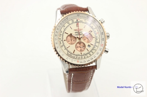 BREITLING Navitimer Silver Gond Dial Quartz Chronograph Stainless Steel Strap Men's Watch BBWR22177443930