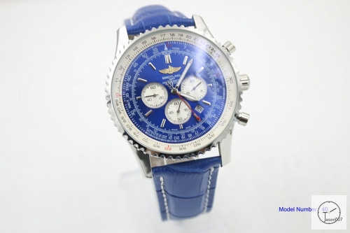 BREITLING Navitimer Blue Dial Quartz Chronograph Brown Leather Strap Men's Watch BBWR2216433930