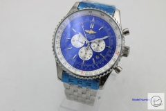 BREITLING Navitimer Blue Dial Quartz Chronograph Steel Strap Men's Watch BBWR2215133930