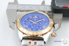 BREITLING Chronomat Blue Dial Everose Gold Two Tone Quartz Chronograph Stainless Steel Strap Men's Watch BBWR282207543980