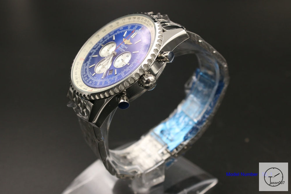 BREITLING Navitimer Blue Dial Quartz Chronograph Stainless Steel Strap Men's Watch BBWR2217143930