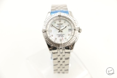 BREITLING Chronomat B01 Silver Dial Stainless Steel Case Quartz Chronograph Stainless Steel Rubber Strap Women's Watch BBWR285129543980