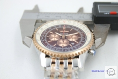 BREITLING Navitimer Brown Dial Everose Gold Quartz Chronograph Steel Strap Men's Watch BBWR2215633950