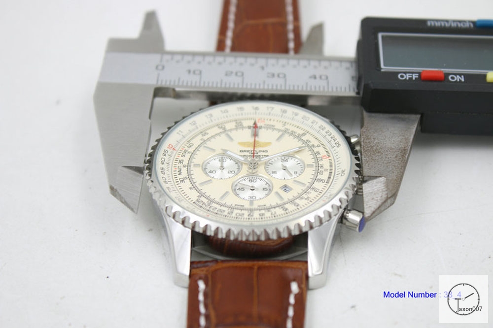 BREITLING Navitimer Silver Dial Quartz Chronograph Brown Leather Strap Men's Watch BBWR2216133930