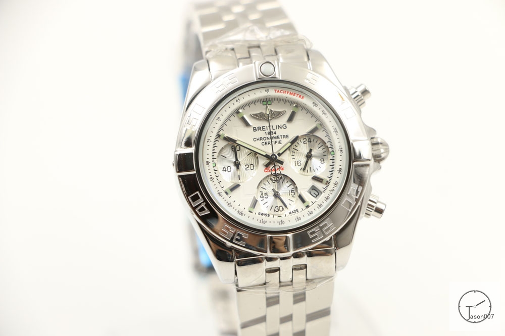 BREITLING Chronomat B01 Silver Dial Stainless Steel Case Quartz Chronograph Stainless Steel Rubber Strap Women's Watch BBWR284829543980