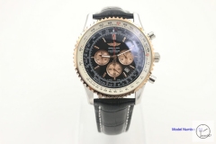 BREITLING Navitimer Black Gond Dial Quartz Chronograph Stainless Steel Strap Men's Watch BBWR22176443930