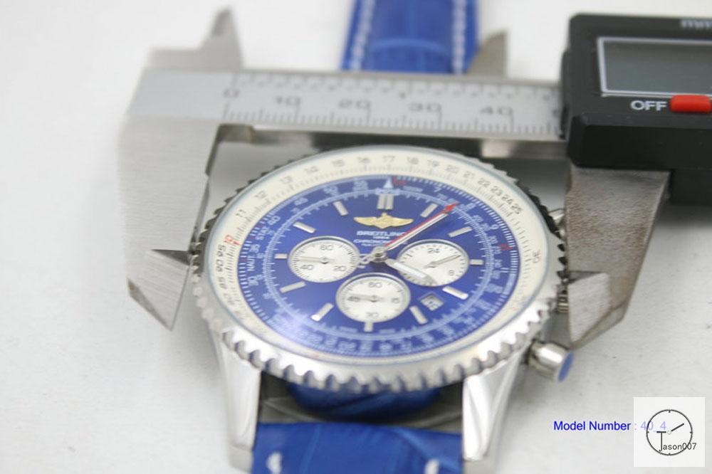 BREITLING Navitimer Blue Dial Quartz Chronograph Brown Leather Strap Men's Watch BBWR2216433930