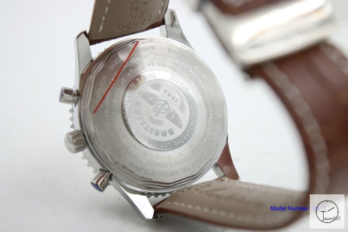 BREITLING Navitimer Silver Dial Quartz Chronograph Brown Leather Strap Men's Watch BBWR2216133930