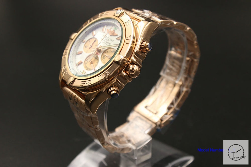 BREITLING Chronomat Silver Dial Everose Gold Quartz Chronograph Stainless Steel Strap Men's Watch BBWR222197543980