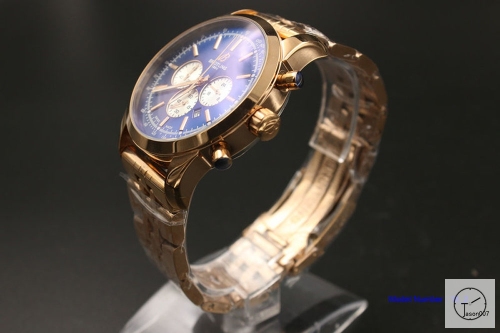 BREITLING TRANSOCEAN 1884 44MM Rose Gold Blue Dial Quartz Chronography Movement Men Watch BT2137060