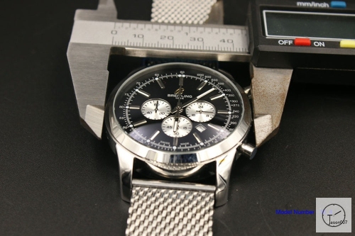 BREITLING TRANSOCEAN 44MM Black Dial Quartz Chronography Movement Watch Stainless Steel Men watch BT2136940