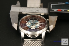 BREITLING TRANSOCEAN 1884 44MM Silver Brown earth Dial Quartz Chronography Movement Men Watch BT2137140