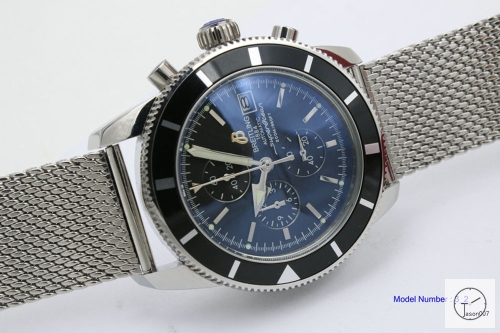 BREITLING SuperOcean 1884 Black Dial Quartz Chrono Movement 46mm stainless steel Strap Auto Date Men's Watch BT2204560
