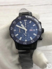 IWC Aquatimer Black Dial Quartz Chronograph Black Red Pvd Case Day Date Mens Watch IW376701 Stainless Steel Strap Mens Wristwatches ICW22830560