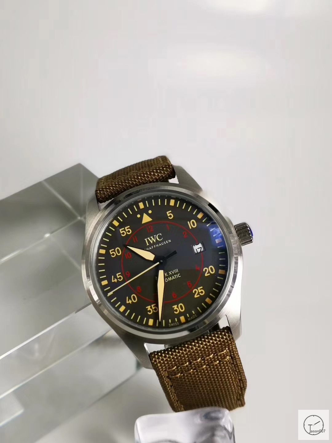 IWC PILOT'S SCHAFFHAUSEN SPITFIRE Mark XV2 WATCH AUTOMATIC SPITFIRE AUTOMATIC Mechical IW326801 42MM BLACK DIAL Everose Gold Case Stainless Steel Case Stainless Steel Leather Strap Mens Wristwatches ICW22520560