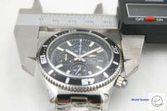 BREITLING SuperOcean 1884 Black Dial 43mm Quartz chronography stainless steel Strap Auto Date Men's Watch BT2204860